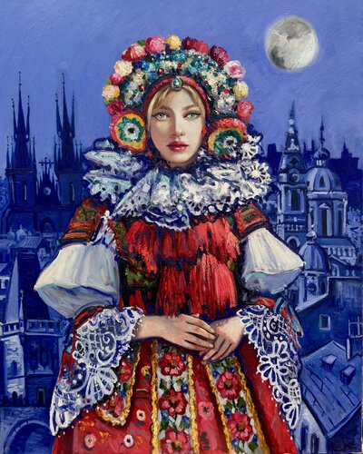 Prague nocturne par Nargiz Guliyeva, Peinture en vente sur Singulart