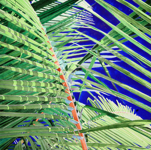 Blue Palm 2 von Stephen J Bragg, Malerei kaufen auf Singulart