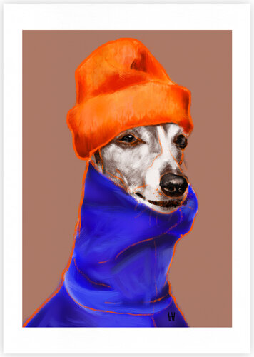 Bowie mit Beanie von Wiebke Aschemann, Druck kaufen auf Singulart