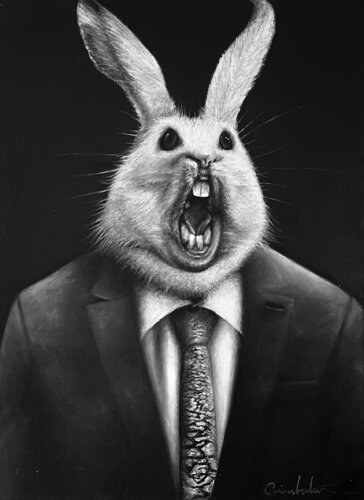 White Rabbit, Liquid Gold von Roberto Arambula, Malerei kaufen auf Singulart