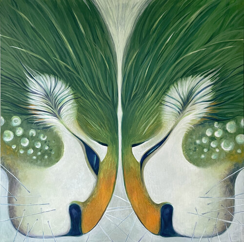 Leo & Lilu. Green. di Marseille Grom, Pittura in vendita su Singulart