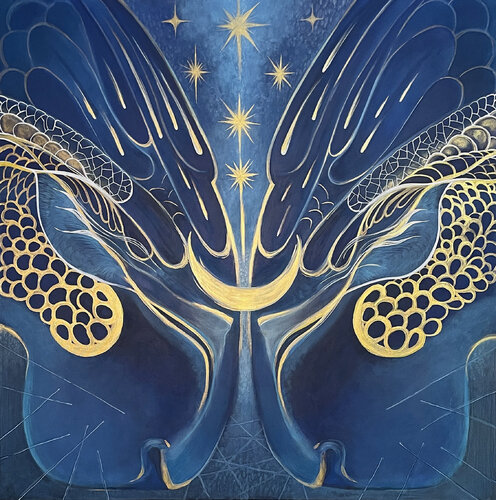 Leo & Lilu. Sapphire Blue di Marseille Grom, Pittura in vendita su Singulart