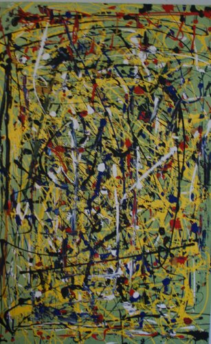 colours sur jaune di Hans Oerlemans, Pittura in vendita su Singulart