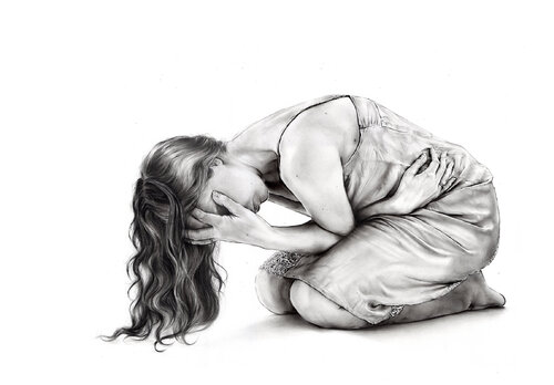 Rassegnazione al dolore (Resignation to Pain) van Veronica Colanero, Tekening te koop op Singulart