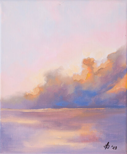 Sunset in pink tones par Ana Delgado, Peinture en vente sur Singulart