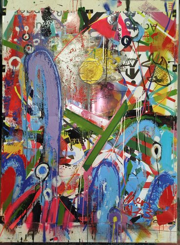 OCEAN PACIFIC (I'm the little fish, ...looking for a way in, and a way out) by Ivan Jovanovic oRSoF, 회화 for Sale on Singulart