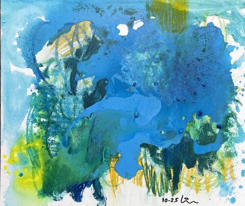 green-blue lagoon von Heiner Lienhard, Malerei kaufen auf Singulart