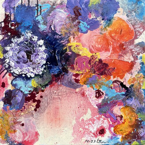 A dreamy vase full of flowers van Heiner Lienhard, Schilderij te koop op Singulart