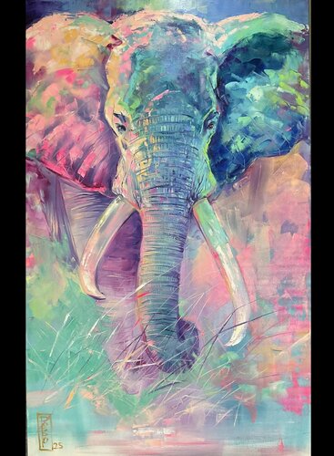 Candy elephant van Petko Dzhelebov, Schilderij te koop op Singulart