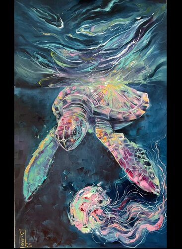sea turtle von Petko Dzhelebov, Malerei kaufen auf Singulart