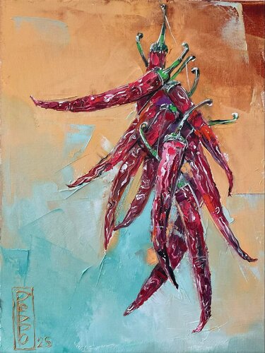 Spicy chilli van Petko Dzhelebov, Schilderij te koop op Singulart