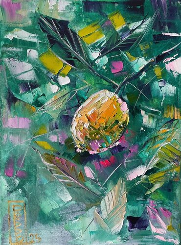 Abstract lonely lemon von Petko Dzhelebov, Malerei kaufen auf Singulart