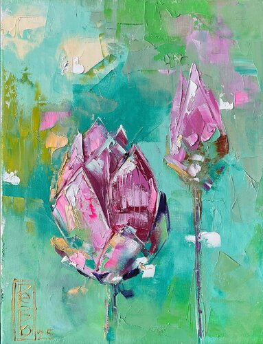 Lotus bud van Petko Dzhelebov, Schilderij te koop op Singulart