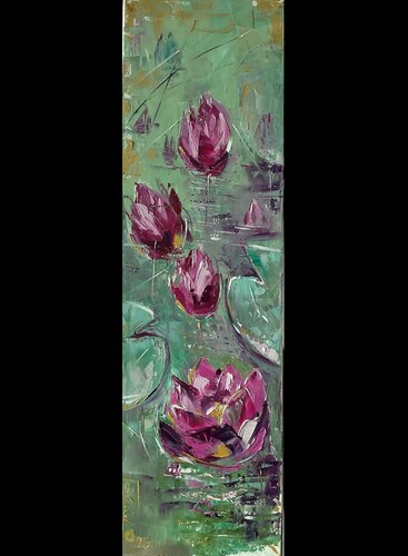 Lotus flowers van Petko Dzhelebov, Schilderij te koop op Singulart