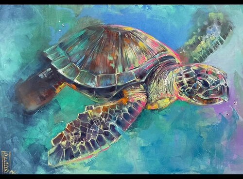 Sea turtle von Petko Dzhelebov, Malerei kaufen auf Singulart