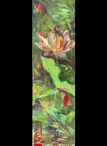 Lotus flowers van Petko Dzhelebov, Schilderij te koop op Singulart
