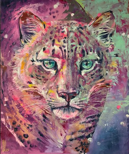 The Mystical Snow Leopard by Petko Dzhelebov, Painting for Sale on Singulart