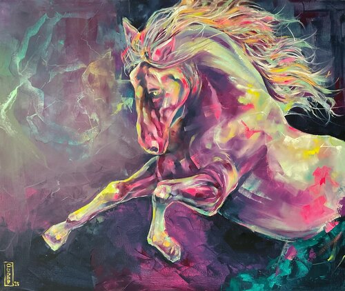 Shining Stallion de Petko Dzhelebov, Pintura a la venta en Singulart