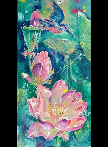 Lotus flowers von Petko Dzhelebov, Malerei kaufen auf Singulart
