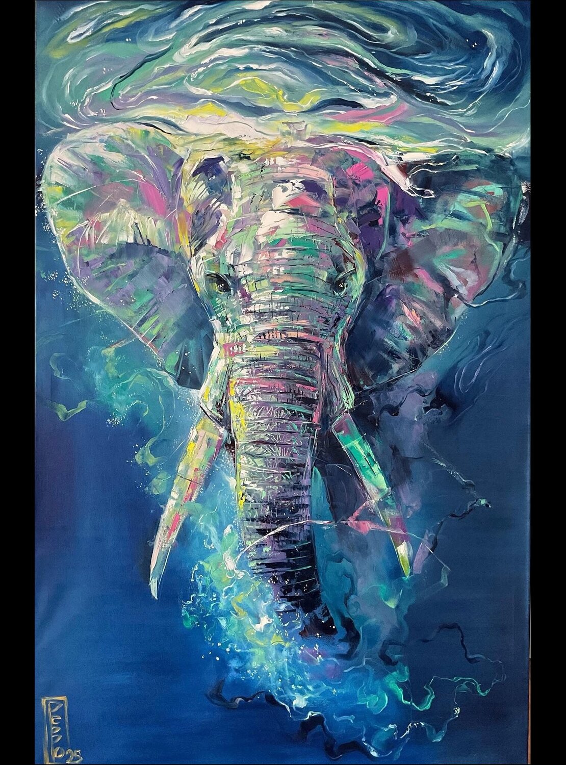 Swimming elephant Petko Dzhelebov