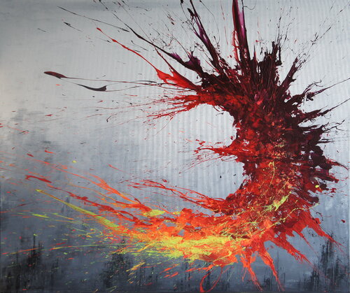 Twisting Fire III (Spirits Of Skies 120127) par Ansgar Dressler, Peinture en vente sur Singulart
