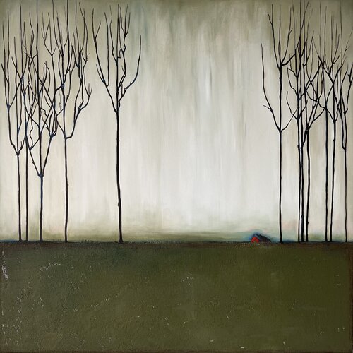 House at the Edge of Silence by Nataliia Zevaikina, Painting for Sale on Singulart