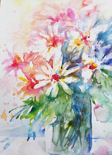 Bouquet estivo de Sabine Blomqvist, Obra en papel a la venta en Singulart