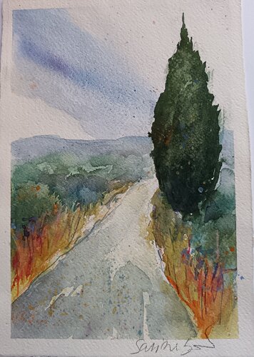 Daily walk in Tuscany de Sabine Blomqvist, Obra en papel a la venta en Singulart