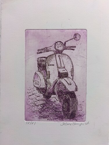 Vespa rosata von Sabine Blomqvist, Werk auf Papier kaufen auf Singulart
