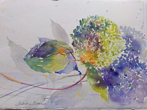 Ortensia blu von Sabine Blomqvist, Werk auf Papier kaufen auf Singulart