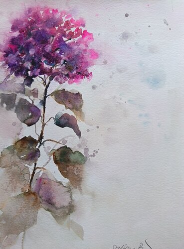 Ortensia Rosa de Sabine Blomqvist, Obra en papel a la venta en Singulart