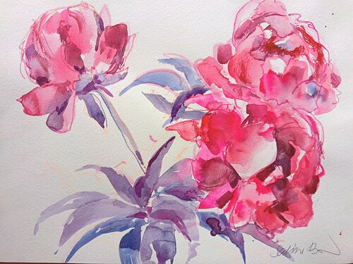 Peonie di maggio I di Sabine Blomqvist, Opera su carta in vendita su Singulart