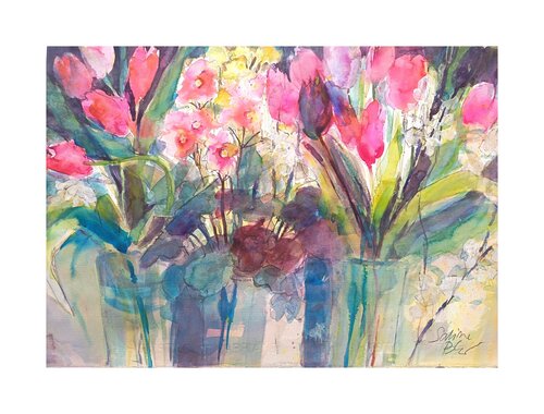 Il giardino fiorito van Sabine Blomqvist, Werk op papier te koop op Singulart