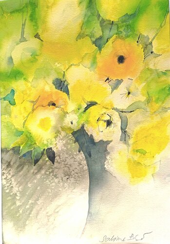 Esplosione floreale I by Sabine Blomqvist, Work on Paper for Sale on Singulart