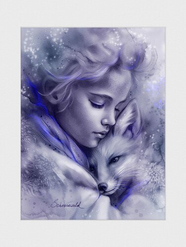 The Little Prince and the Fox – Black and White Version by Tatiana Schönewald, Print for Sale on Singulart
