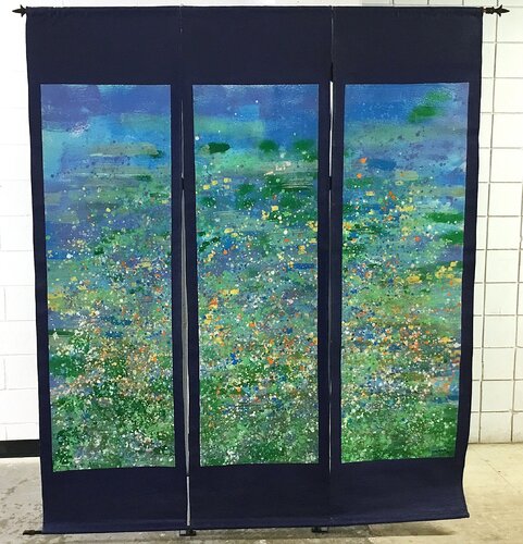 tryptique de fleurs van Michel Delage, Schilderij te koop op Singulart