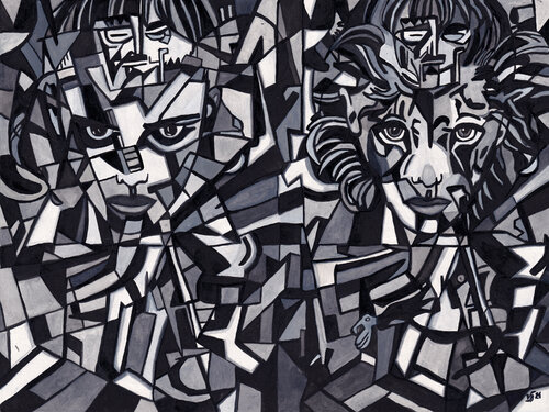 Cäsar und Cleopatra par Vera Boldt, Peinture en vente sur Singulart