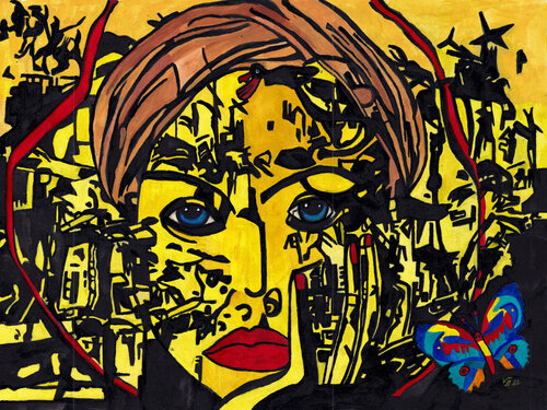 Der letzte Schmetterling par Vera Boldt, Peinture en vente sur Singulart