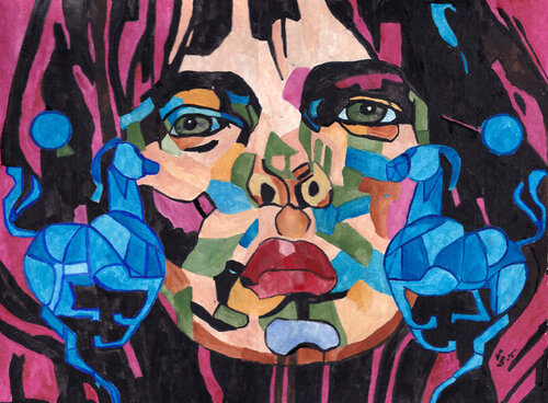 Die blauen Pferde van Vera Boldt, Schilderij te koop op Singulart