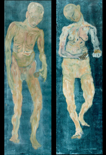 « Adam et Ève » di Jean-Yves Benzi, Pittura in vendita su Singulart