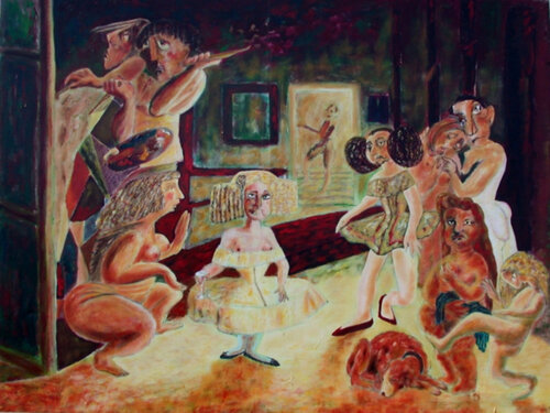 « les Ménines après boire » di Jean-Yves Benzi, Pittura in vendita su Singulart