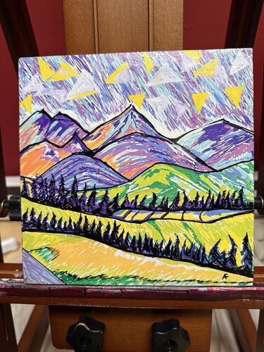 Violet Mountain Dream von Alison Forsberg, Malerei kaufen auf Singulart