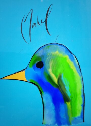 Vogel, starter Bild bei Ausstellungen von Roman Imhof, Malerei kaufen auf Singulart