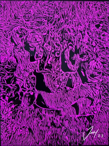 Kobolde, violett von Roman Imhof, Malerei kaufen auf Singulart