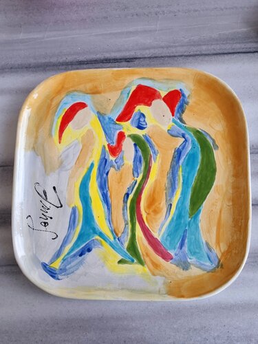 Menschen am Strand van Roman Imhof, Schilderij te koop op Singulart