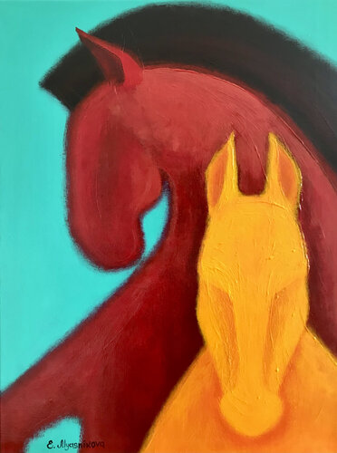 Red Horse III von Elena Myasnikova, Malerei kaufen auf Singulart