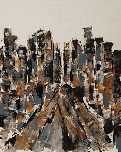 "Metropoli Frammentata" 2025 di Francesco Mescia, Pittura in vendita su Singulart