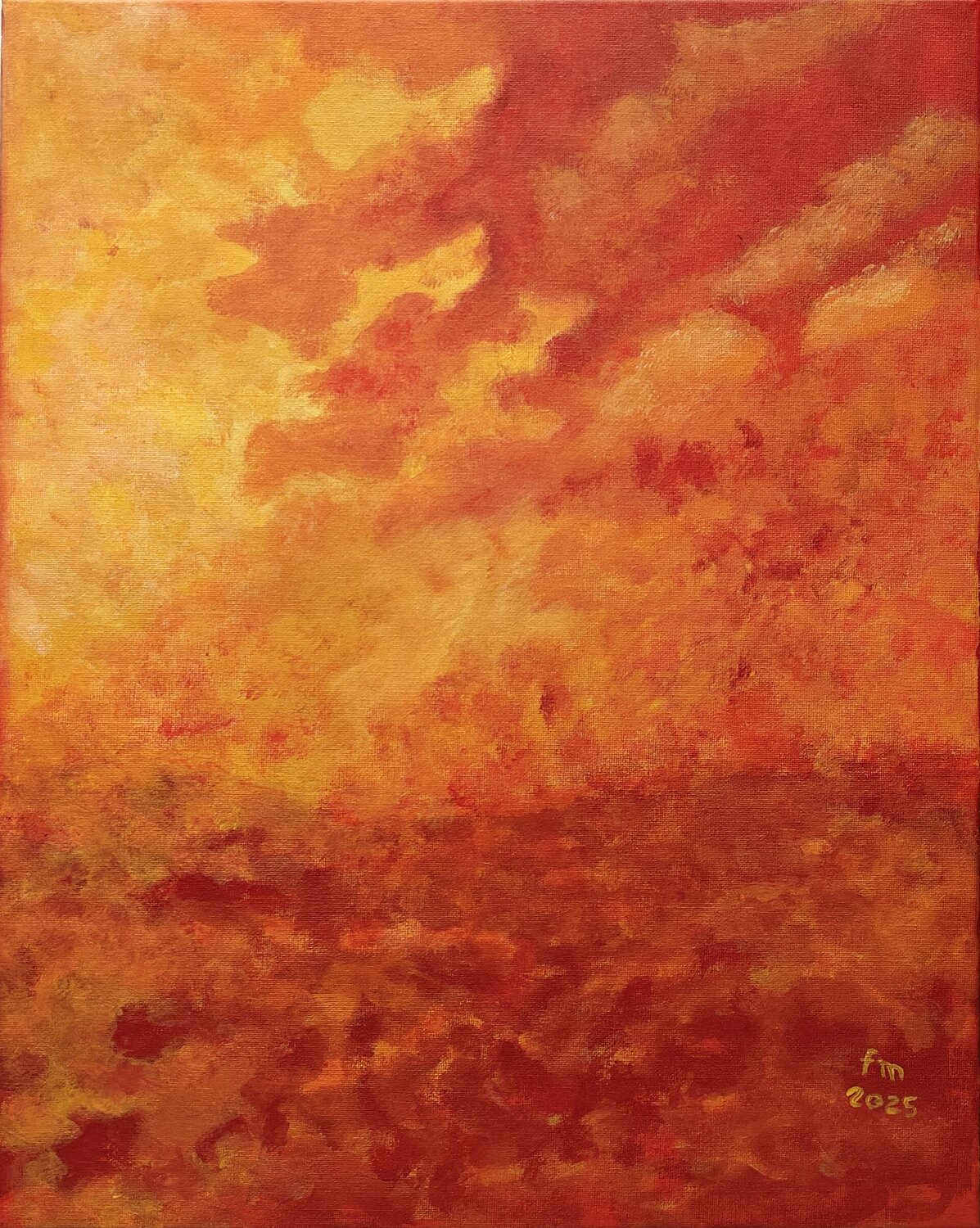 "Orizzonte in Fiamme" 2025 Francesco Mescia Originalgemälde zu verkaufen