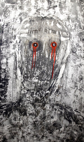 Non piangere sangue sul sangue versato di sergio carlacchiani, Pittura in vendita su Singulart