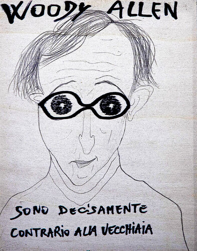 Woody Allen "sono decisamente contrario alla vecchiaia" by sergio carlacchiani, Painting for Sale on Singulart